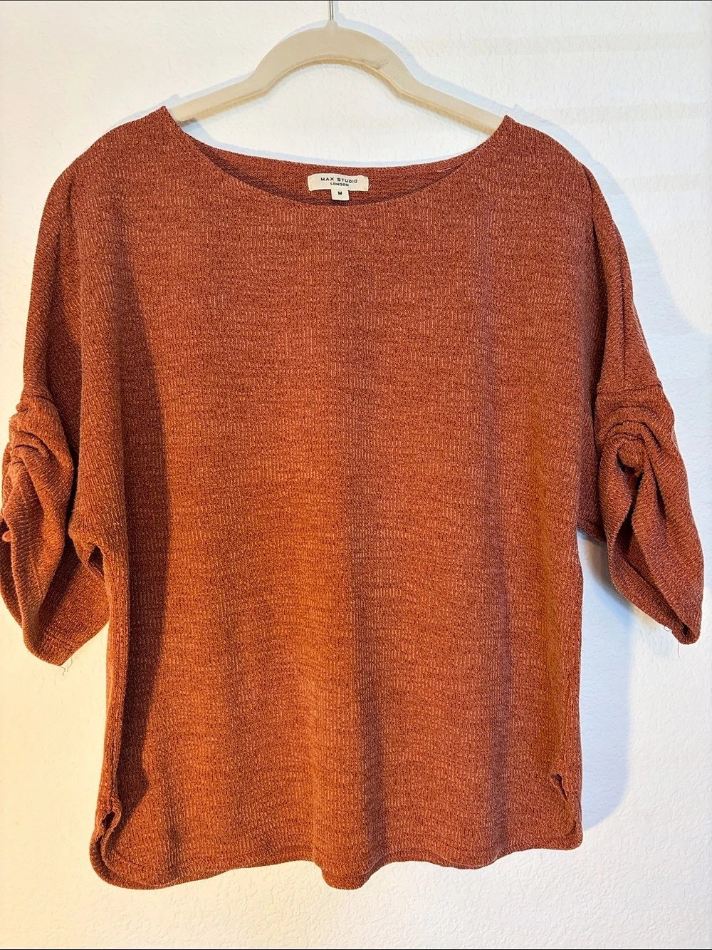 Max Studio Orange and Brown Knit Sweater Size Medium Like New